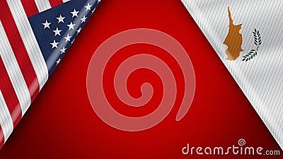 Cyprus and USA United States of America Flags â€“ 3D Illustrations Stock Photo